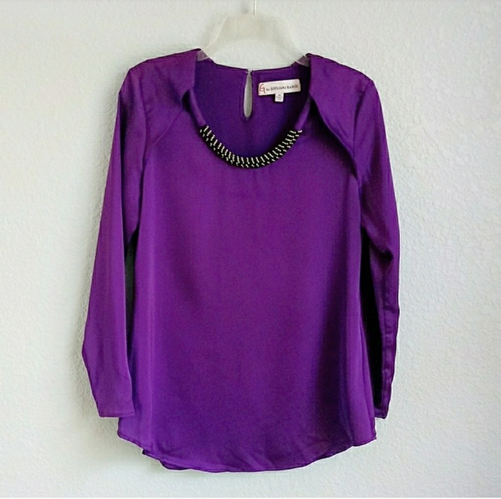 G by Giuliana Rancic | Jewelled Neckline Bl
